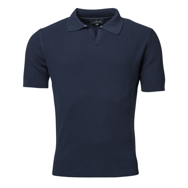 Robin Strick Polo aus gecreppter Baumwolle navy