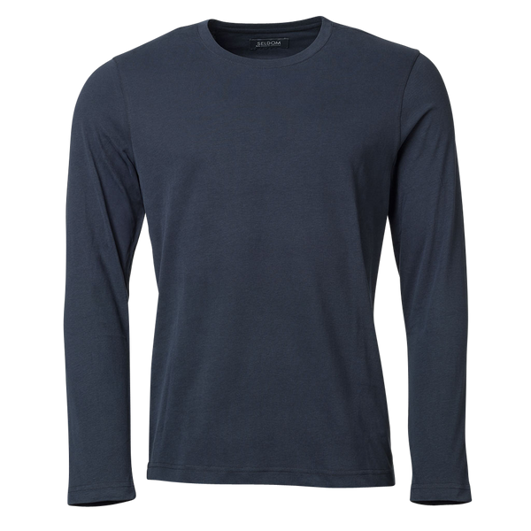 Premium Pima Cotton Longsleeve Shirt made in Europe - navy