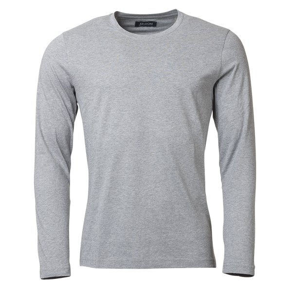 Premium Pima Cotton Longsleeve Shirt made in Europe - hellgrau