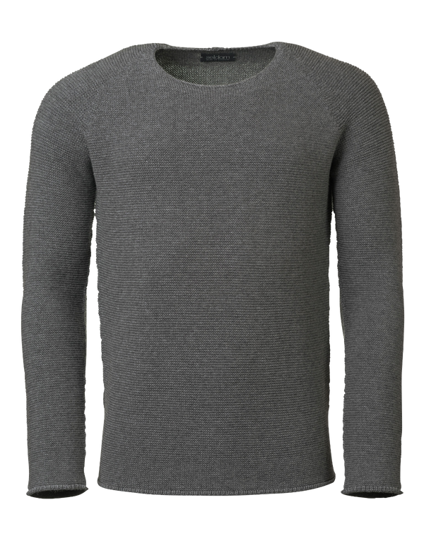 nachhaltiger Herren Strickpullover in Strukturhellgrau-anthrazit