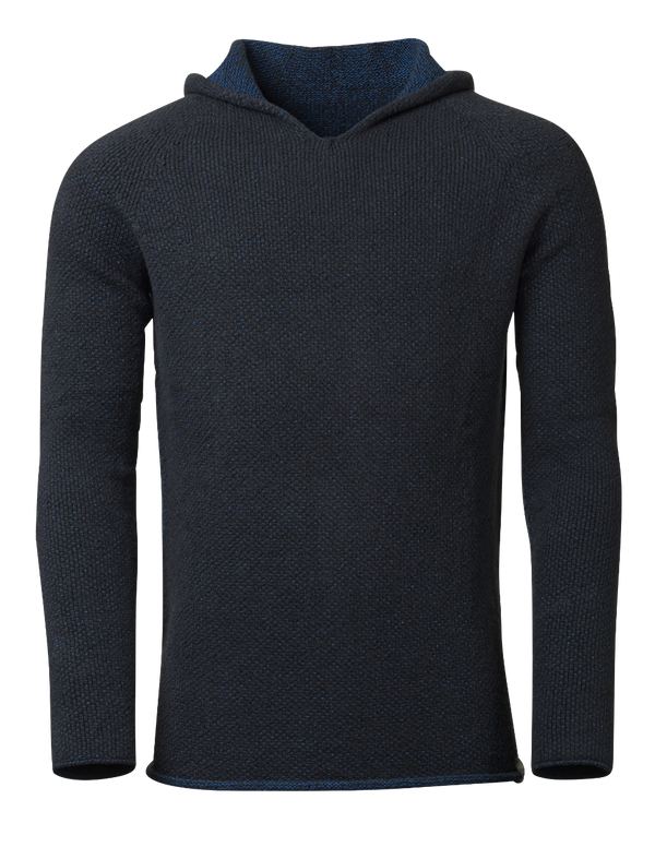 Herren Wende Hoodie gebrushte Baumwolle dunkelblau-mittelblau