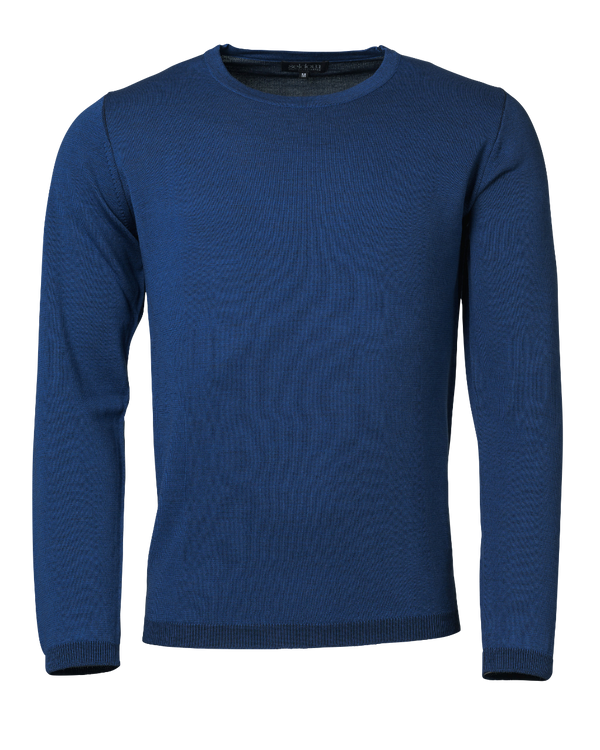Herren Strickpullover aus Merinowolle - kobaltblau