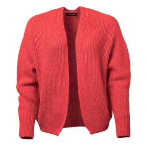 Roter Damen Strickcardigan aus Mohair Edelhaar Mix - made in Germany