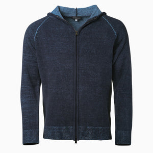 Hoodie Strickjacke navy