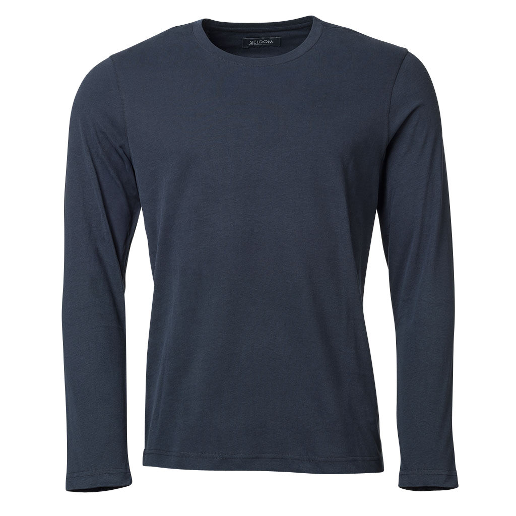 Premium Pima Cotton Longsleeve Shirt made in Europe - navy