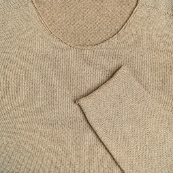 Rundhals Wendepullover mit Kaschmir und Baumwolle nachhaltig, made in Germany